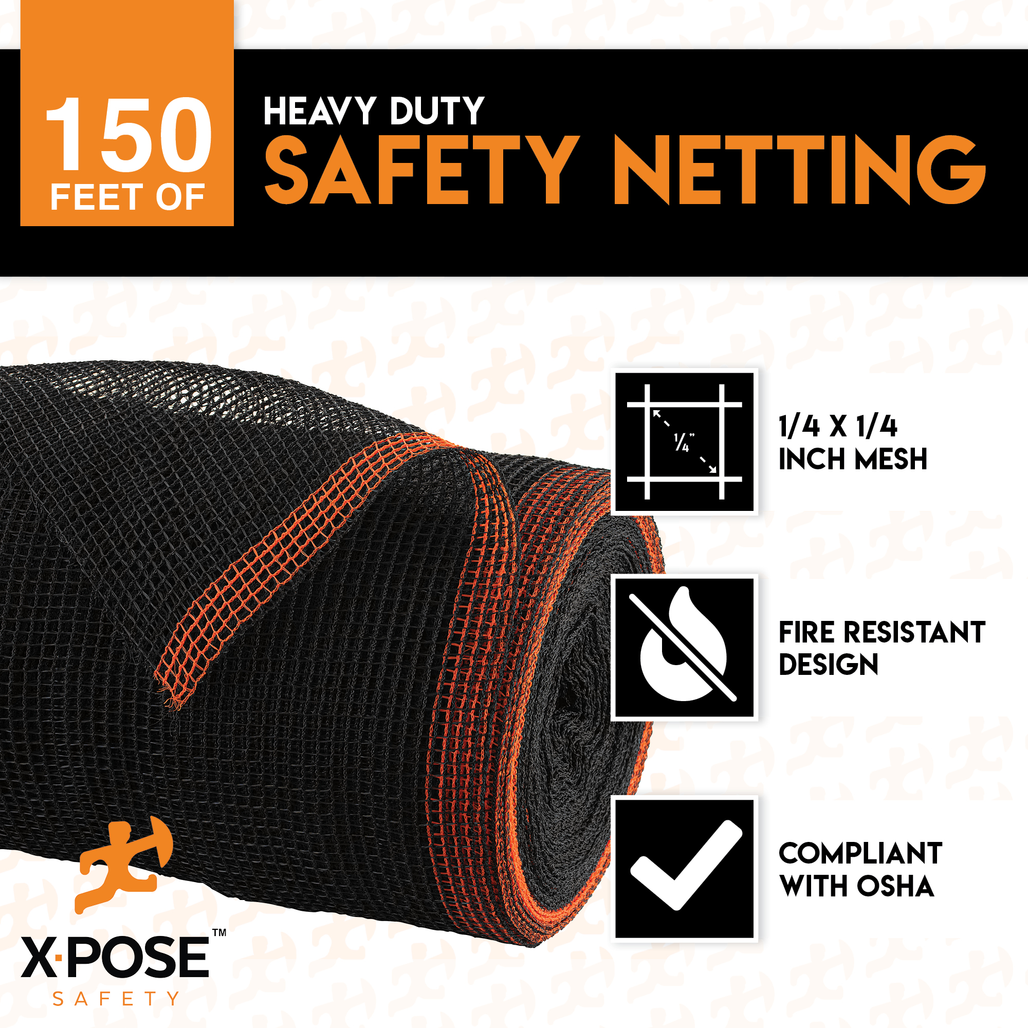 Construction Safety Debris Netting - 8.5 Ft x 150 Ft Scaffold Net 1/4 ...